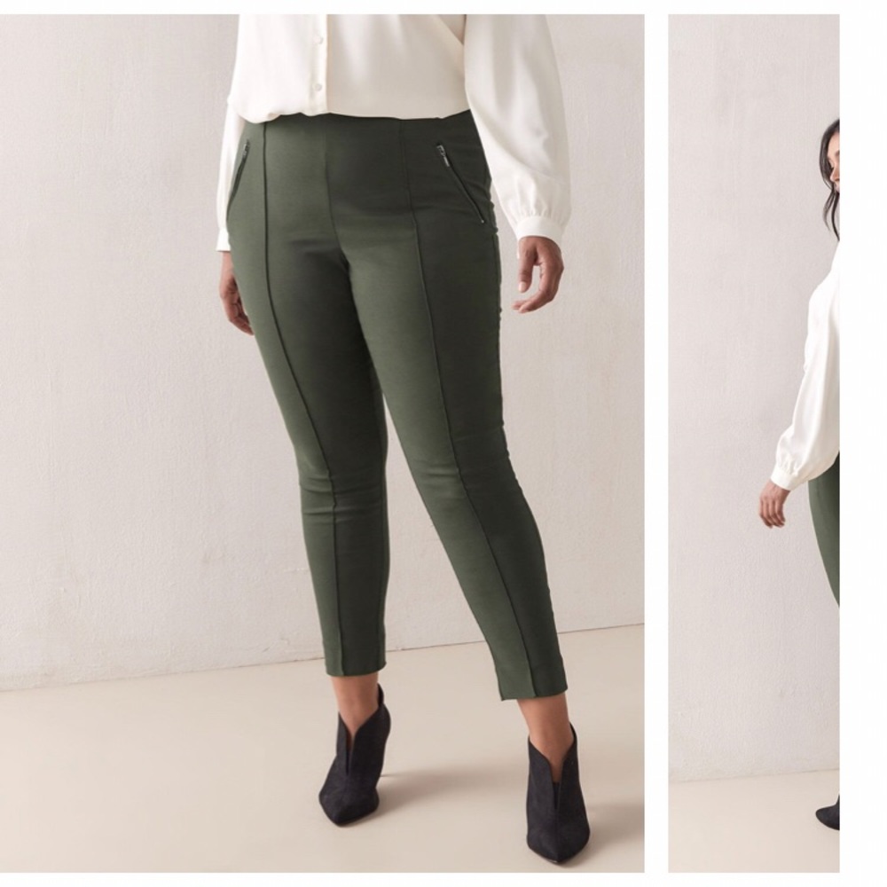 Michel Studio size 14 Dark Green Stretch Dress Pants - Picture 2 of 12